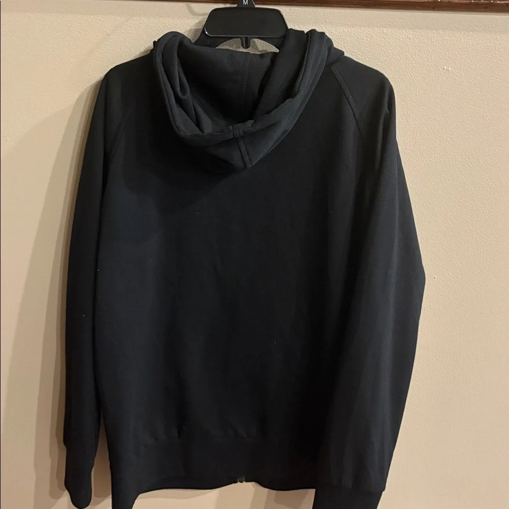 H2H men’s casual Black zip up Hooded Jacket pockets draw string hood cotton XL